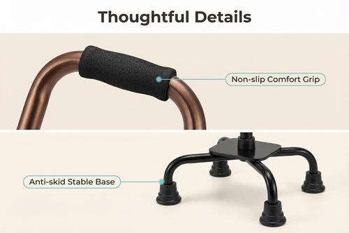 Aluminum Four-Legged Walking Cane for Seniors