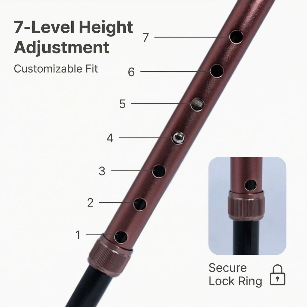 Aluminum Four-Legged Walking Cane for Seniors