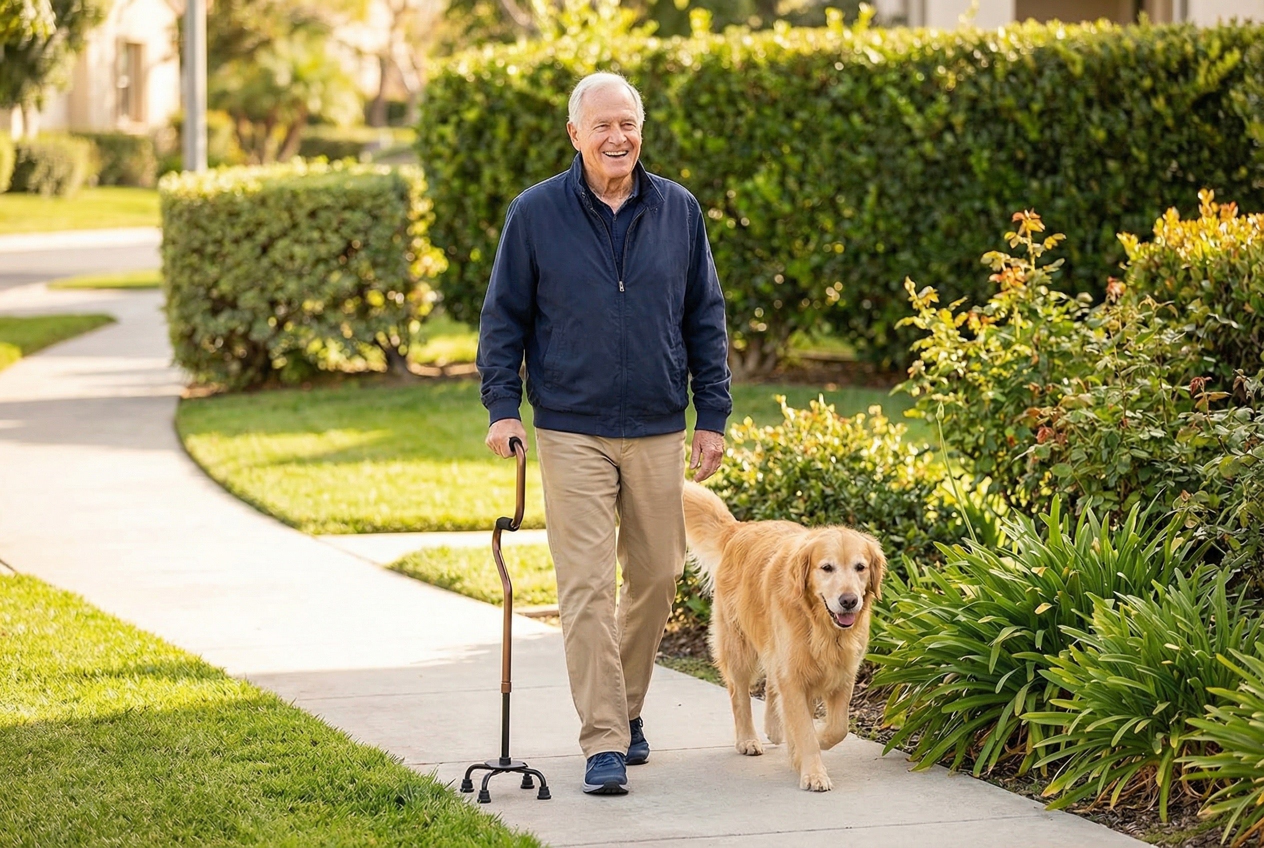 Aluminum Four-Legged Walking Cane for Seniors